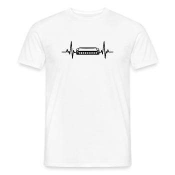 Instrument Harmonica Heartbeat Harmonica - Men's T-Shirt - white - Front - AI Model Male 178 dark (178cm)
