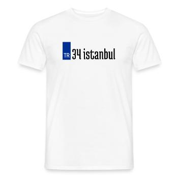 34 İstanbul Plaka Streetwear - Männer T-Shirt - Weiß - Vorne - AI Model Male 178 dark (178cm)