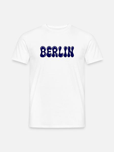 Berlin Typo Blob Blue - Männer T-Shirt - Weiß