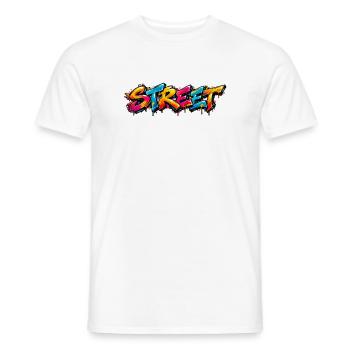 STREET Graffiti Tag: Old School Street Art Feuer! - Männer T-Shirt - Weiß - Vorne - AI Model Male 178 dark (178cm)