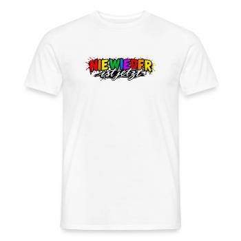Nie Wieder ist Jetzt Graffiti - Männer T-Shirt - Weiß - Vorne - AI Model Male 178 dark (178cm)