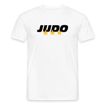 [ Judo ] - Men's T-Shirt - white - Front - AI Model Male 178 dark (178cm)