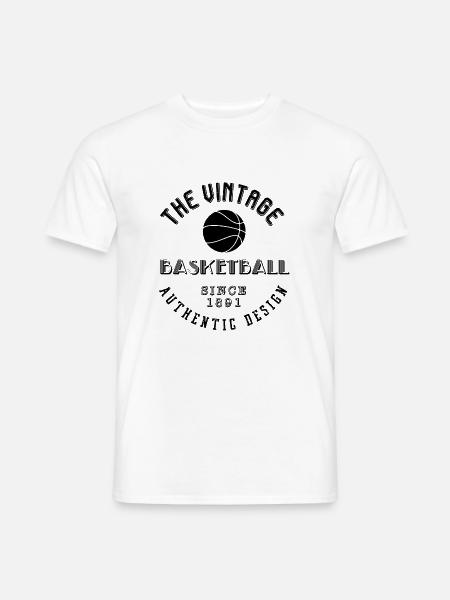Vintage Basketball Basketball - Männer T-Shirt - Weiß