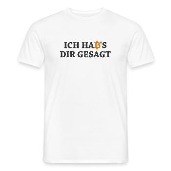 Bitcoin Habs Dir Gesagt Blockchain Krypto Geschenk - Männer T-Shirt - Weiß - Vorne - AI Model Male 178 dark (178cm)