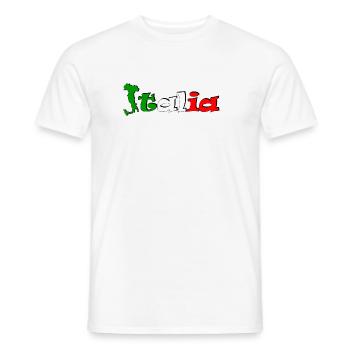 T-shirt logo Italia - Männer T-Shirt - Weiß - Vorne - AI Model Male 178 dark (178cm)