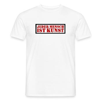 STEMPEL Jeder Mensch ist Kunst - Männer T-Shirt - Weiß - Vorne - AI Model Male 178 dark (178cm)