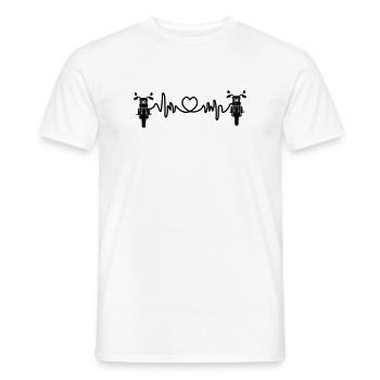 Motor front view cardio heart rate 2 - Men's T-Shirt - white - Front - AI Model Male 178 dark (178cm)