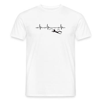 Snorkeler Heartbeat avec du poisson - T-shirt homme - blanc - Devant - AI Model Male 178 dark (178cm)