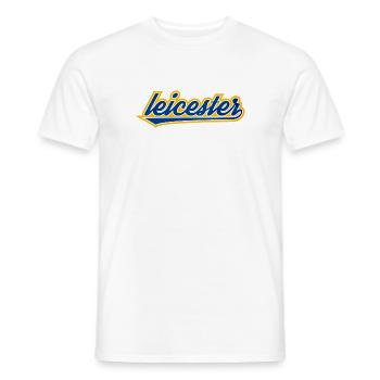 Leicester Script Swoosh on clothing - Men's T-Shirt - white - Front - AI Model Male 178 dark (178cm)