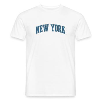 New York Arc Lettering - Men's T-Shirt - white - Front - AI Model Male 178 dark (178cm)