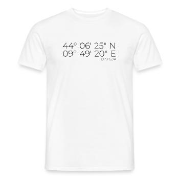 Coordinates: La Spezia, Italy - Men's T-Shirt - white - Front - AI Model Male 178 dark (178cm)