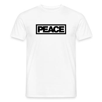 Typo PEACE Kontur 1C - Männer T-Shirt - Weiß - Vorne - AI Model Male 178 dark (178cm)