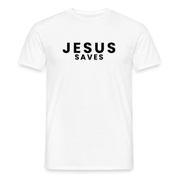 Jesus saves - christian design - Men's T-Shirt - white - Front - AI Model Male 178 dark (178cm)