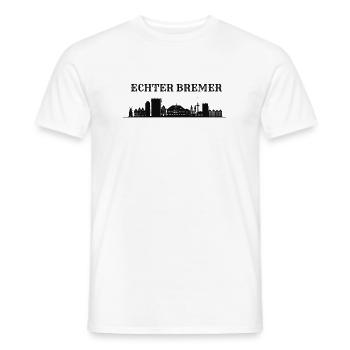 Real Bremen skyline silhouette - Men's T-Shirt - white - Front - AI Model Male 178 dark (178cm)