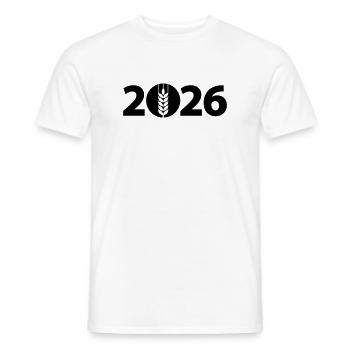 Blé 2026, Récolte 2026, Agriculteur 2026 - T-shirt homme - blanc - Devant - AI Model Male 178 dark (178cm)