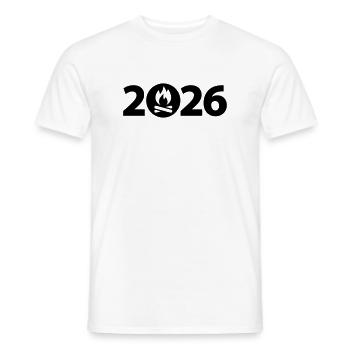Lagerfeuer 2026, Camping 2026 - Männer T-Shirt - Weiß - Vorne - AI Model Male 178 dark (178cm)