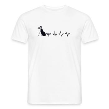 Golfeur Golfeur Golf Golf Sac de golf ECG Battement de cœur - T-shirt homme - blanc - Devant - AI Model Male 178 dark (178cm)