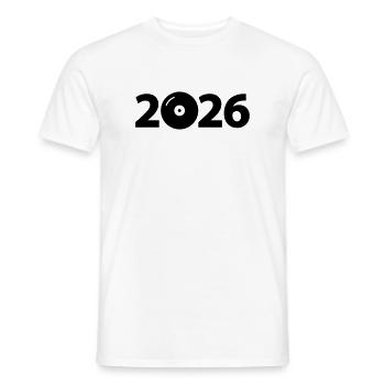 Fête de disques vinyles DJ de musique 2026 - T-shirt homme - blanc - Devant - AI Model Male 178 dark (178cm)