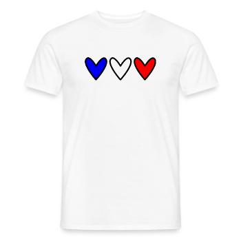HERZ. HERZ. VALENTINSTAG. LIEBE. LIEBE. PAAR. - Männer T-Shirt - Weiß - Vorne - AI Model Male 178 dark (178cm)