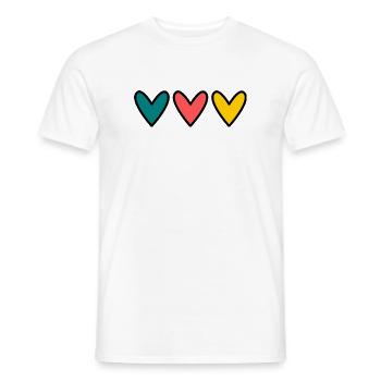 HERZ. HERZ. VALENTINSTAG. LIEBE. LIEBE. PAAR. - Männer T-Shirt - Weiß - Vorne - AI Model Male 178 dark (178cm)