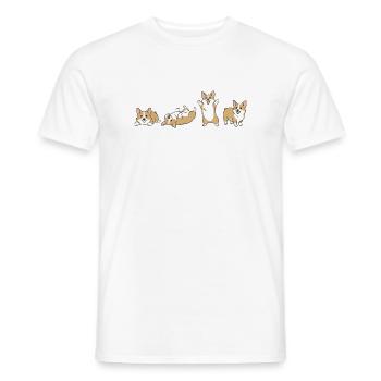 Corgi Parade Chiens Joyeux - T-shirt homme - blanc - Devant - AI Model Male 178 dark (178cm)