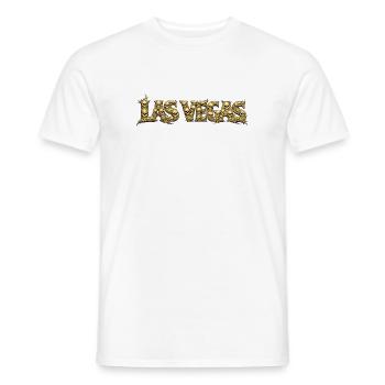 LAS VEGAS | Golden Skull Font - Men's T-Shirt - white - Front - AI Model Male 178 dark (178cm)