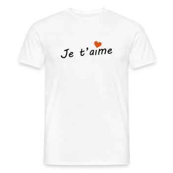 Je t'aime  - T-shirt homme - blanc - Devant - AI Model Male 178 dark (178cm)