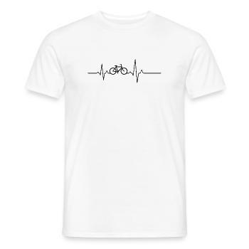 Cyclisme cardiaque – Amour du vélo ECG - T-shirt homme - blanc - Devant - AI Model Male 178 dark (178cm)