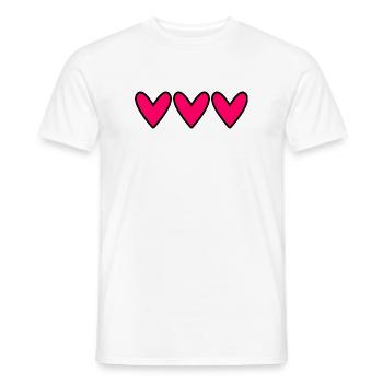 CŒUR. CŒURS. SAINT VALENTIN. LOVE. AMOUR. NOËL - T-shirt homme - blanc - Devant - AI Model Male 178 dark (178cm)