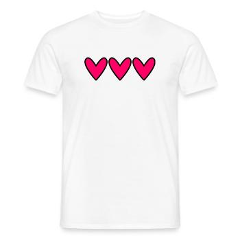 HEART. HAPPY BIRTHDAY. MOTHER'S DAY. FATHER'S DAY. - Men's T-Shirt - white - Front - AI Model Male 178 dark (178cm)