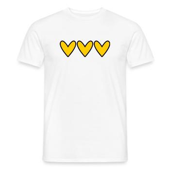 HEART. HAPPY BIRTHDAY. MOTHER'S DAY. FATHER'S DAY. - Men's T-Shirt - white - Front - AI Model Male 178 dark (178cm)