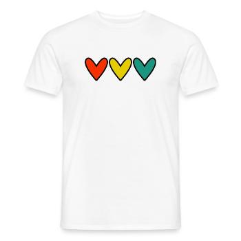 HERZ. HERZ. VALENTINSTAG. LIEBE. LIEBE. PAAR. - Männer T-Shirt - Weiß - Vorne - AI Model Male 178 dark (178cm)