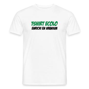 Ecolo Enrichi Uranium Humour Noir - T-shirt homme - blanc - Devant - AI Model Male 178 dark (178cm)