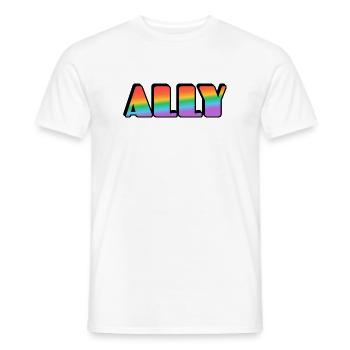 Ally Rainbow Letters - Männer T-Shirt - Weiß - Vorne - AI Model Male 178 dark (178cm)