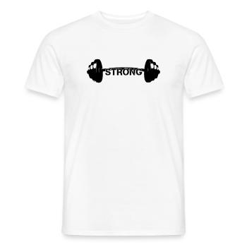 Salle de sport avec haltères forts - T-shirt homme - blanc - Devant - AI Model Male 178 dark (178cm)