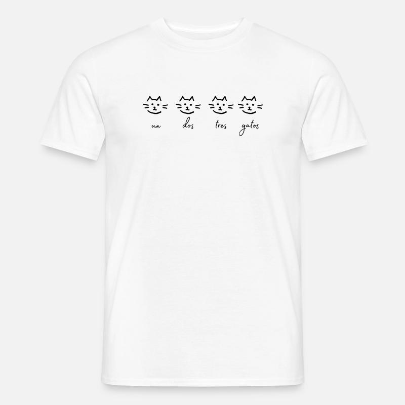 eins zwei drei katzen - Männer T-Shirt - Weiß