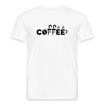 Tasse de grains de café - Conception de bureau drôle - T-shirt homme - blanc - Devant - AI Model Male 178 dark (178cm)