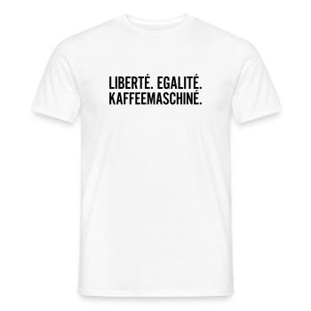 Liberte Egalite Kaffeemaschine Shirt - Männer T-Shirt - Weiß - Vorne - AI Model Male 178 dark (178cm)