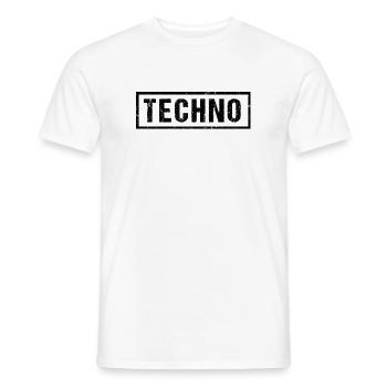 Logo techno en gras - T-shirt homme - blanc - Devant - AI Model Male 178 dark (178cm)