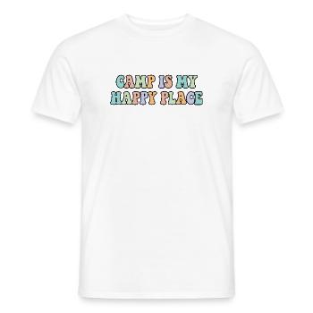 Camp ist mein glücklicher Ort Camping Lover Shirt - Männer T-Shirt - Weiß - Vorne - AI Model Male 178 dark (178cm)