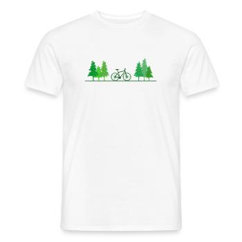 Fahrrad Wald Baum Rad - Männer T-Shirt - Weiß - Vorne - AI Model Male 178 dark (178cm)