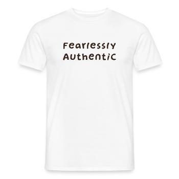 Fearlessly Authentic – Statement Design - Men's T-Shirt - white - Front - AI Model Male 178 dark (178cm)
