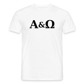 Alpha und Omega als  biblische Symbolik.  - Männer T-Shirt - Weiß - Vorne - AI Model Male 178 dark (178cm)