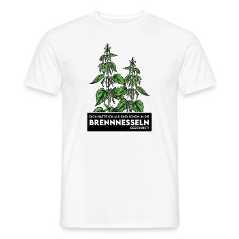 Brennnesselschubser - Männer T-Shirt - Weiß - Vorne - AI Model Male 178 dark (178cm)