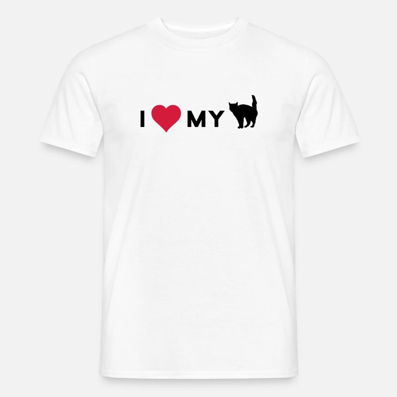 i love my cat - Männer T-Shirt - Weiß