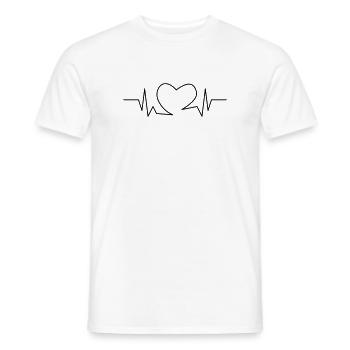 Heartbeat heart - Men's T-Shirt - white - Front - AI Model Male 178 dark (178cm)