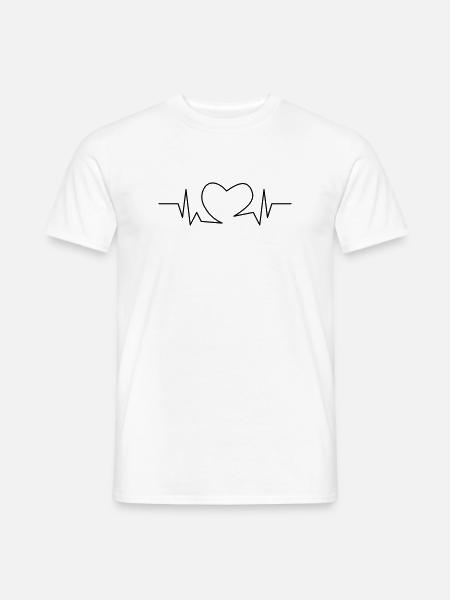 Heartbeat heart - Men's T-Shirt - white