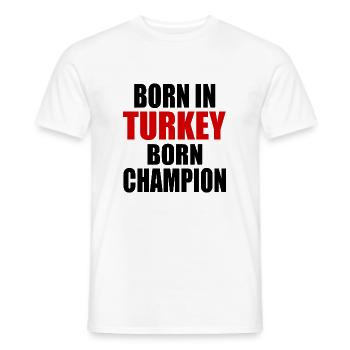 born in turkey born champion - Turquie - T-shirt homme - blanc - Devant - AI Model Male 178 dark (178cm)