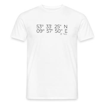 Coordonnées St. Pauli Hambourg - T-shirt homme - blanc - Devant - AI Model Male 178 dark (178cm)