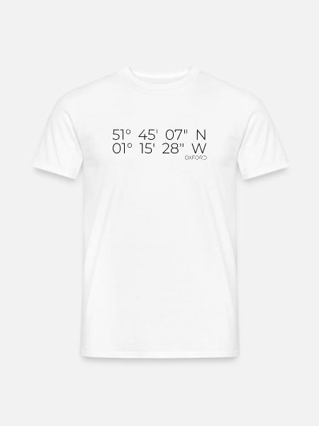 Koordinaten Oxford England - Männer T-Shirt - Weiß